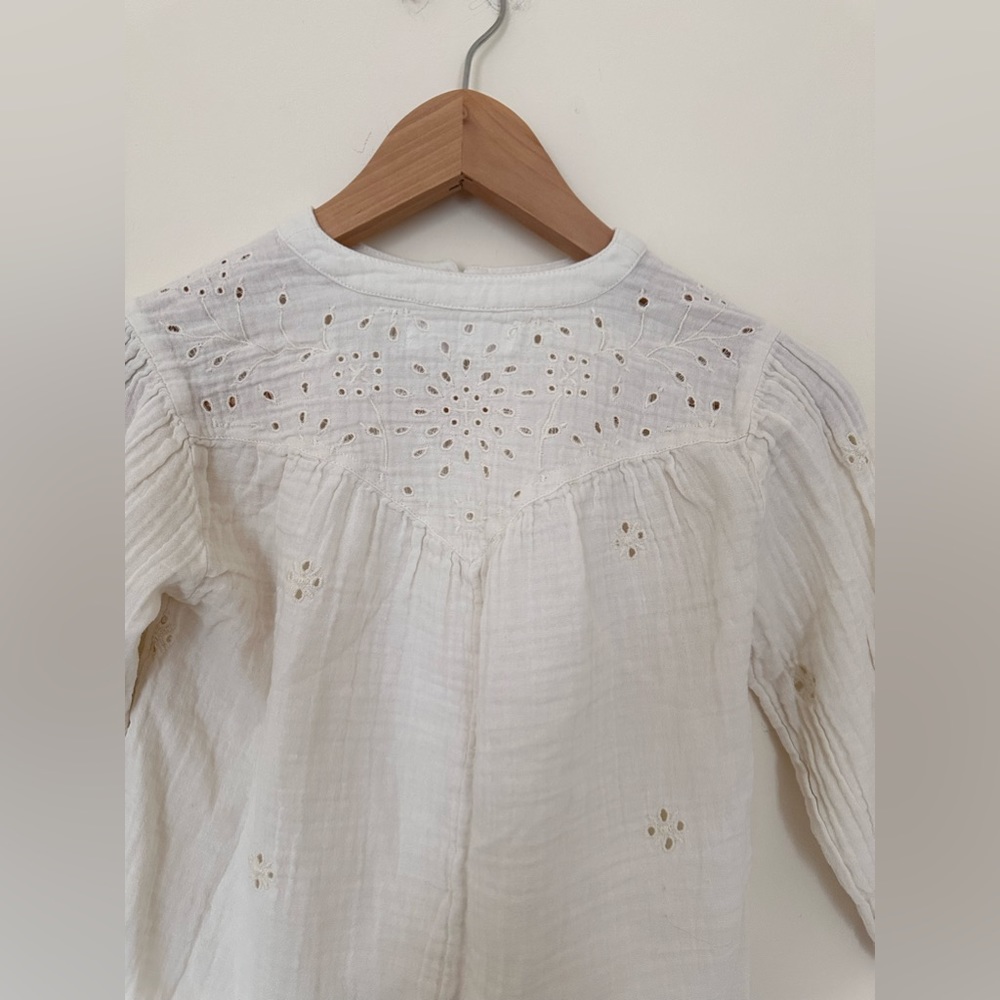 Zara Girl’s Eyelet Cream Blouse size 7 - Picture 7 of 7